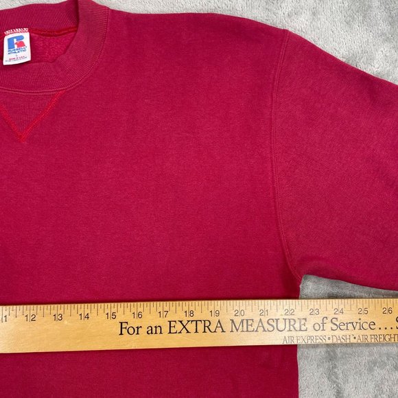 Vintage Russell Athletic Solid Pink Sweatshirt Crewneck Pullover USA Large - Picture 9 of 10